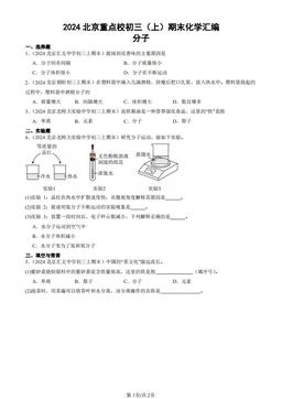 2024北京重点校初三（上）期末化学汇编：分子-答案