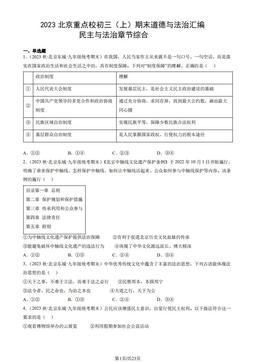 2023北京重点校初三（上）期末道德与法治汇编：民主与法治章节综合-答案