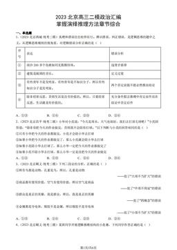 2023北京高三二模政治汇编：掌握演绎推理方法章节综合-答案