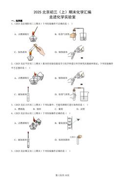 2025北京初三（上）期末化学汇编：走进化学实验室-答案