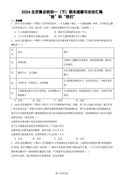 2024北京重点校初一（下）期末道德与法治汇编：“我”和“我们”-答案