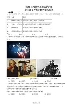 2023北京初三二模历史汇编：走向和平发展的世界章节综合-答案