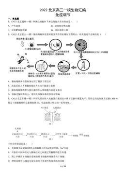 2022北京高三一模生物汇编：免疫调节-答案