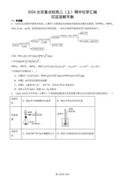 2024北京重点校高二（上）期中化学汇编：沉淀溶解平衡-答案