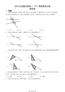 2024北京重点校初一（下）期末数学汇编：相交线-答案