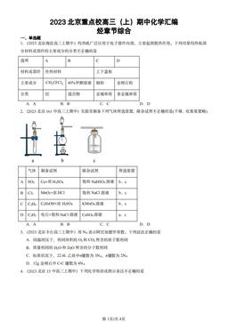 2023北京重点校高三（上）期中化学汇编：烃章节综合-答案