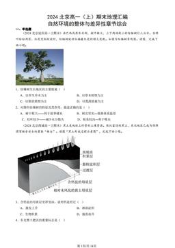 2024北京高一（上）期末地理汇编：自然环境的整体与差异性章节综合-答案