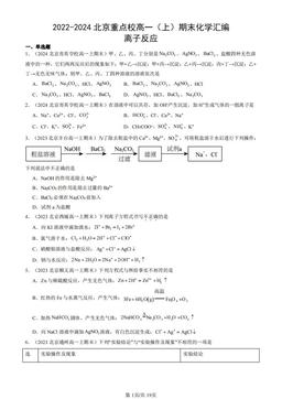 2022-2024北京重点校高一（上）期末化学汇编：离子反应-答案
