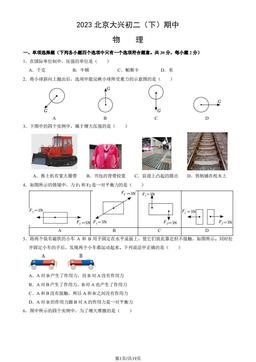2023北京大兴初二（下）期中物理（教师版）-答案