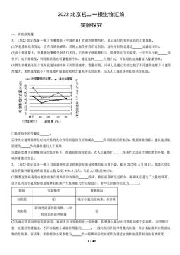 2022北京初二一模生物汇编：实验探究-答案