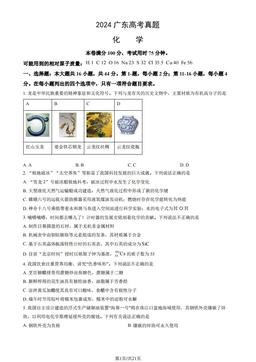 2024广东高考真题化学（教师版）-答案
