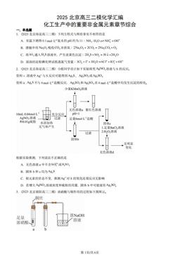 2025北京高三二模化学汇编：化工生产中的重要非金属元素章节综合-答案