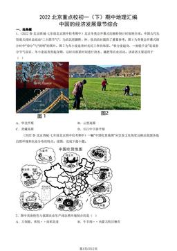 2022北京重点校初一（下）期中地理汇编：中国的经济发展章节综合-答案