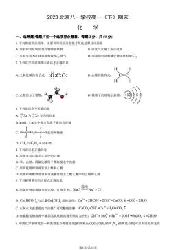 2023北京八一学校高一（下）期末化学（教师版）-答案