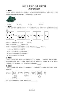 2023北京初三二模化学汇编：质量守恒定律-答案