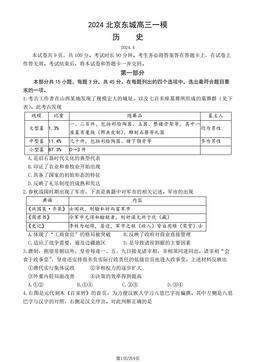 2024北京东城高三一模历史（教师版）-答案