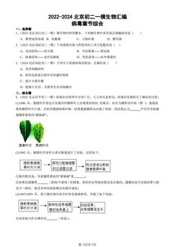 2022-2024北京初二一模生物汇编：病毒章节综合-答案