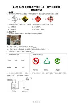 2022-2024北京重点校初三（上）期中化学汇编：燃烧和灭火-答案