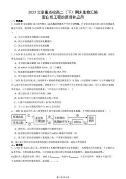 2023北京重点校高二（下）期末生物汇编：蛋白质工程的原理和应用-答案