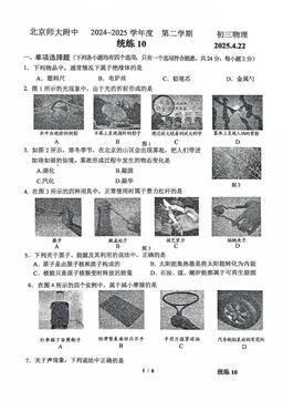 2025北京北师大附中初三（下）统练十物理（教师版）-答案