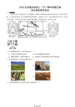 2023北京重点校初二（下）期中地理汇编：西北地区章节综合-答案