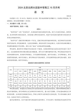 2024北京北师大实验中学高三10月月考语文 (教师版)-答案