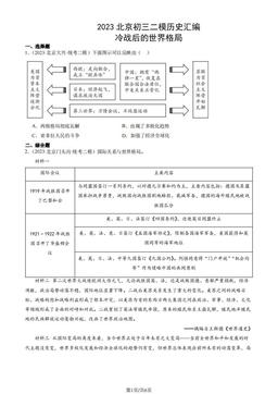 2023北京初三二模历史汇编：冷战后的世界格局-答案