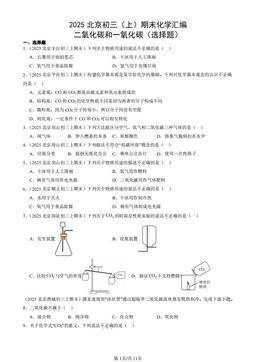 2025北京初三（上）期末化学汇编：二氧化碳和一氧化碳（选择题）-答案