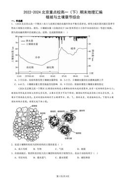 2022-2024北京重点校高一（下）期末地理汇编：植被与土壤章节综合-答案