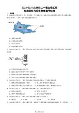 2022-2024北京初二一模生物汇编：细胞怎样构成生物体章节综合-答案
