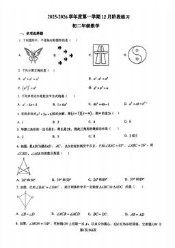 2025北京理工大附中初二12月月考数学（教师版）-答案