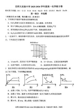 2026北京北师大附实验中学高一4月月考化学-答案
