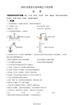 2023北京五十五中初三3月月考化学（教师版）-答案