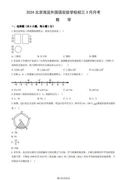 2024北京海淀外国语实验学校初三3月月考数学（教师版）-答案