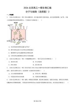 2026北京高三一模生物汇编：分子与细胞（选择题）2-答案
