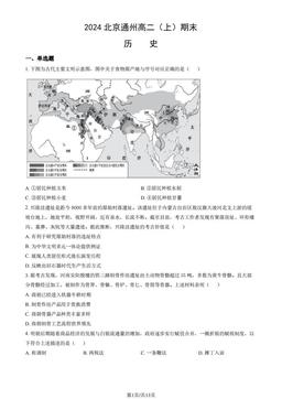 2024北京通州高二（上）期末历史（教师版）-答案