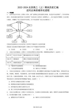 2022-2024北京高二（上）期末历史汇编：近代以来的城市化进程-答案