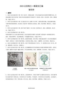 2023北京高三一模语文汇编：微写作-答案
