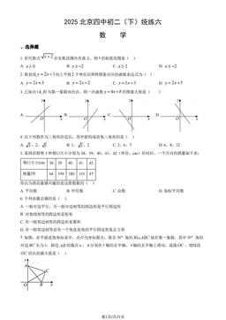 2025北京四中初二（下）统练六数学（教师版）-答案