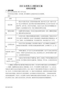 2022北京高三二模历史汇编：材料分析题-答案