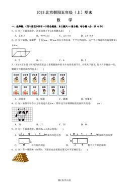 2023北京朝阳五年级（上）期末数学（教师版）-答案