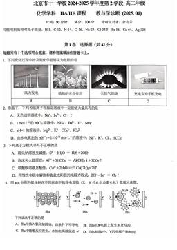 2025北京十一学校高二（上）期末化学-试题