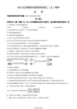 2023北京朝阳外国语学校高二（上）期中化学（教师版）-答案