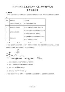 2023-2025北京重点校高一（上）期中化学汇编：走进化学科学-答案