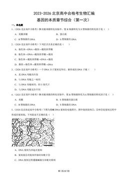 2023-2026北京高中合格考生物汇编：基因的本质章节综合（第一次）-答案