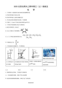2025北京北师大二附中高三（上）统练五化学（教师版）-答案