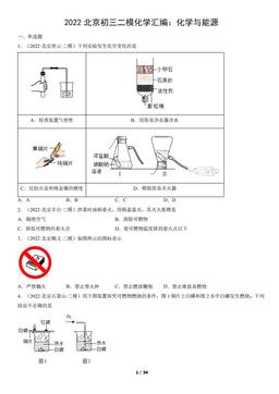 2022北京初三二模化学汇编：化学与能源-答案