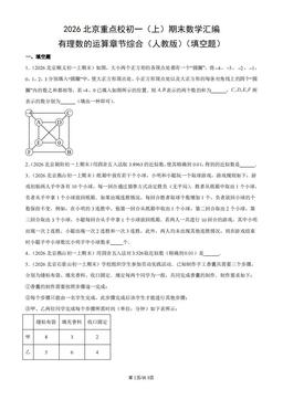 2026北京重点校初一（上）期末数学汇编：有理数的运算章节综合（人教版）（填空题）-答案