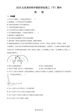2025北京清华附中朝阳学校高二（下）期中物理（教师版）-答案