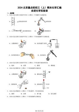 2024北京重点校初三（上）期末化学汇编：走进化学实验室-答案